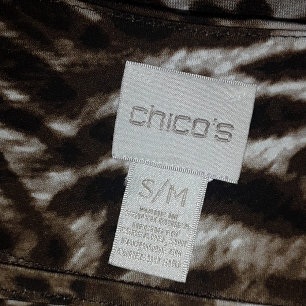 Chico's Leopard Print Cold Shoulder Poncho Top - Picture 9 of 9